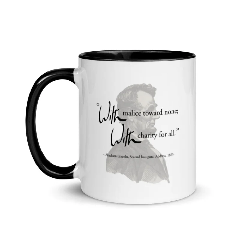 best coffee cups for office -Lincoln "With Malice Towards None" (two-color mug)