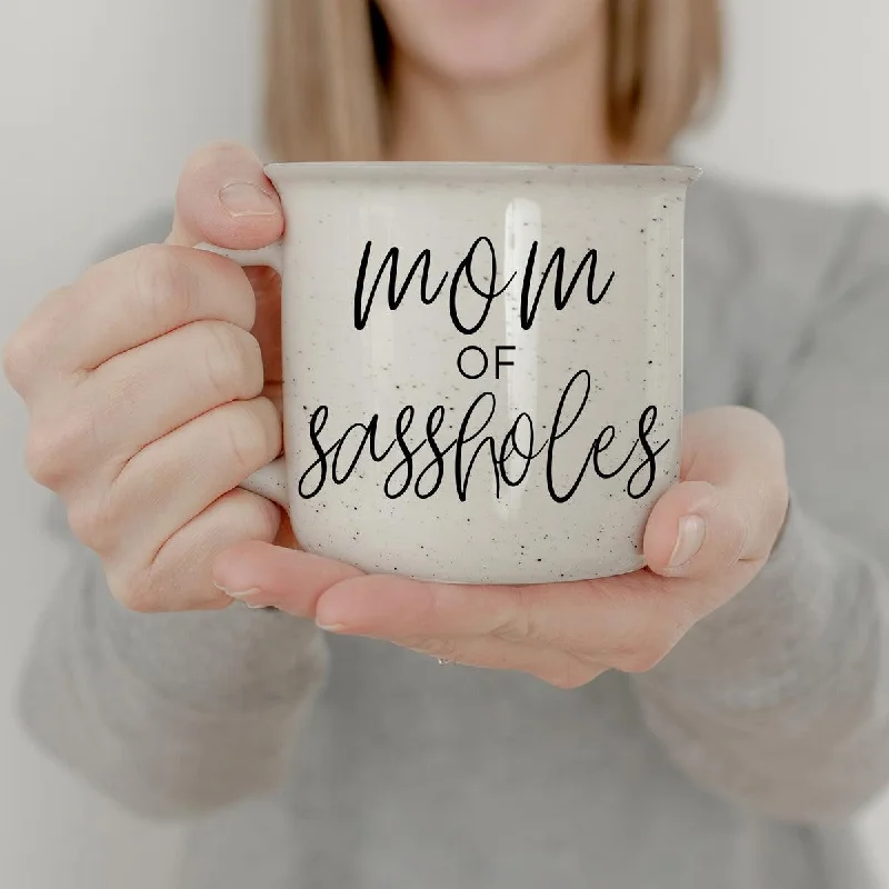 novelty tea mugs -Mom of Sassholes 14.5oz