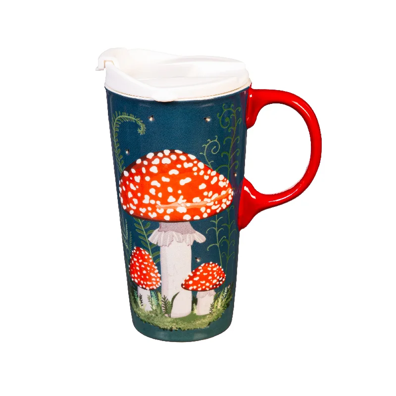 heat resistant coffee cups -Mushroom Forest Ceramic Perfect Cup, 17oz, Gift Box