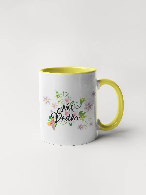 unique tea mugs -Not Vodka Mug - Floral Delicate and Fancy