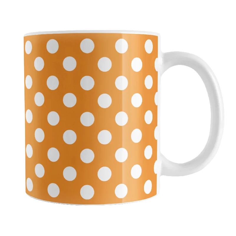 ceramic tea mugs for wedding -Orange Polka Dot Mug