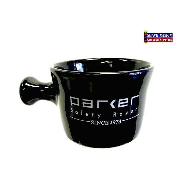 travel mugs with personal design -Parker Apothecary Shaving Mug Black