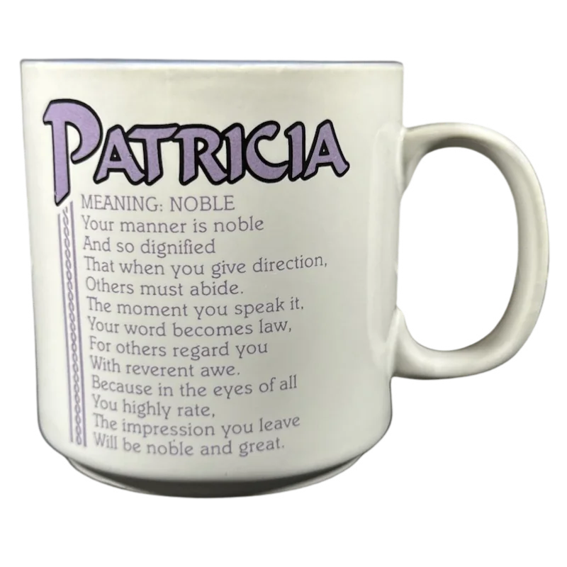 vintage coffee mugs -PATRICIA Poetry Name Lavender Interior Mug Papel