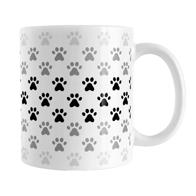 stainless steel tumblers with lid -Paw Prints in Black Mug