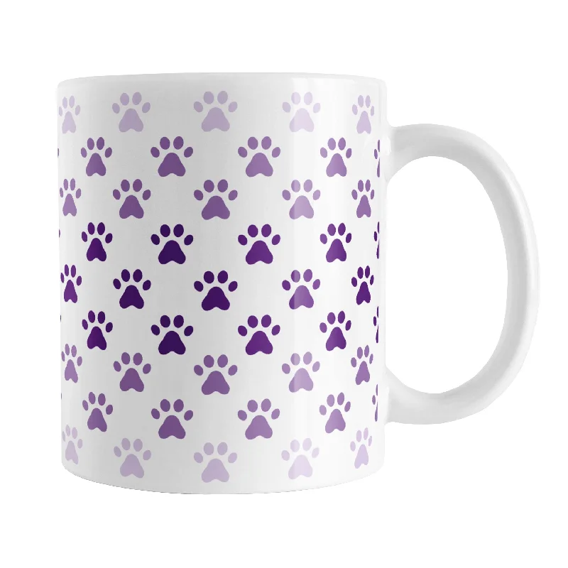 best tea mugs -Paw Prints in Purple Mug