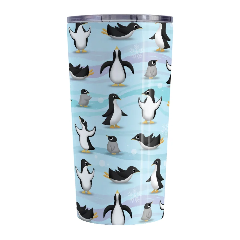 best personalized tea mugs -Penguin Parade Pattern Tumbler Cup