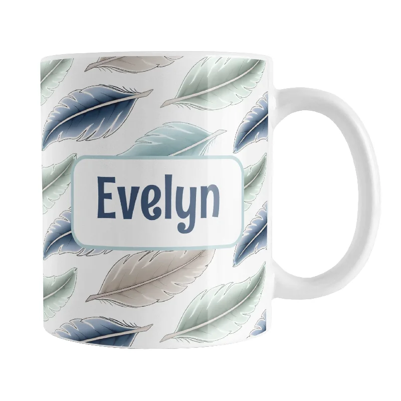 heat resistant coffee cups -Personalized Coastal Feathers Mug