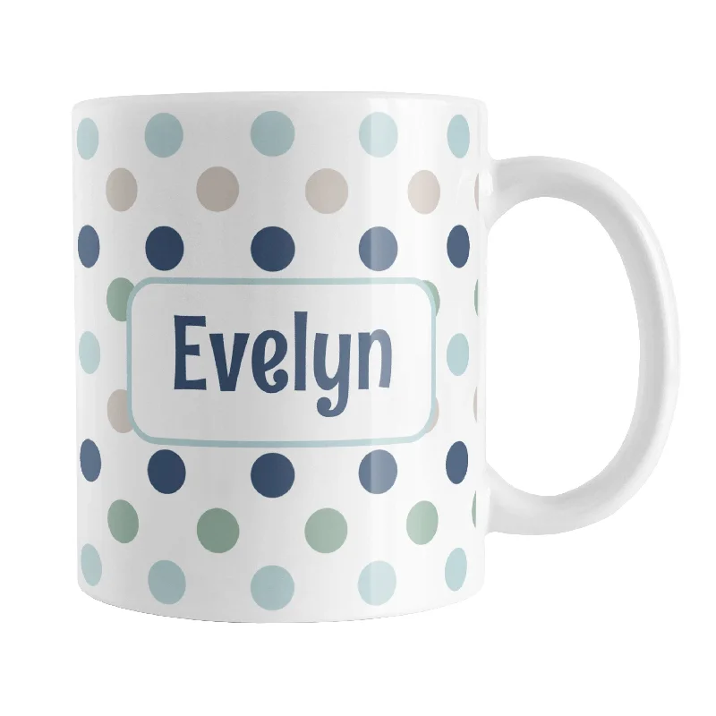 best ceramic mugs -Personalized Coastal Polka Dots Mug