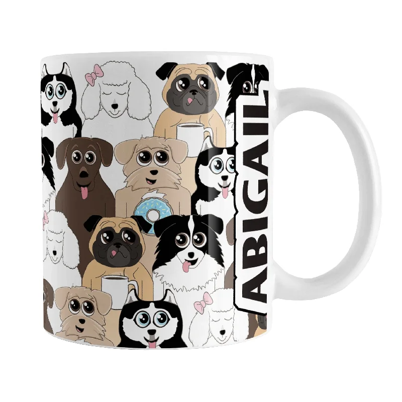 large travel coffee mugs -Personalized Cute Dog Stack Pattern Mug