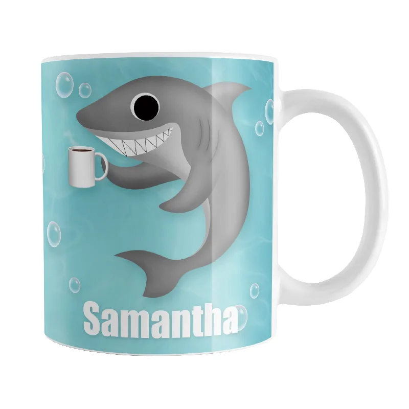 metal coffee mugs -Personalized Cute Underwater Coffee Shark Mug