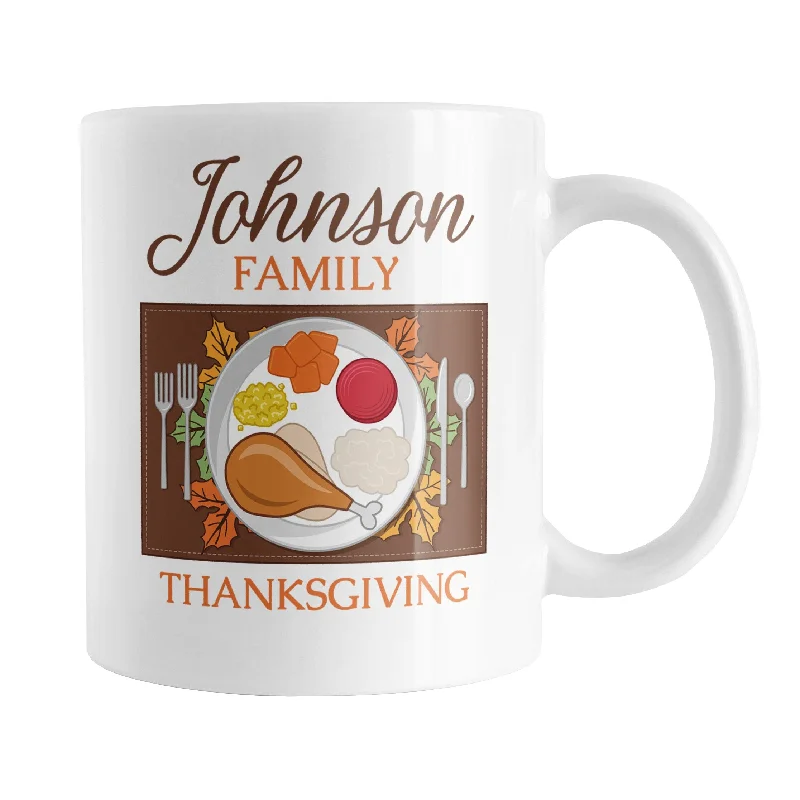 personalized gift coffee mugs -Personalized Family Thanksgiving Dinner Mug