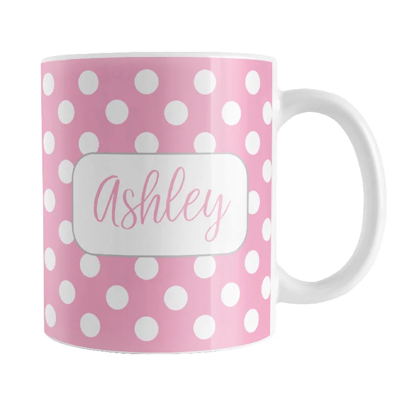 stainless steel water bottles -Personalized Pink Polka Dot Mug