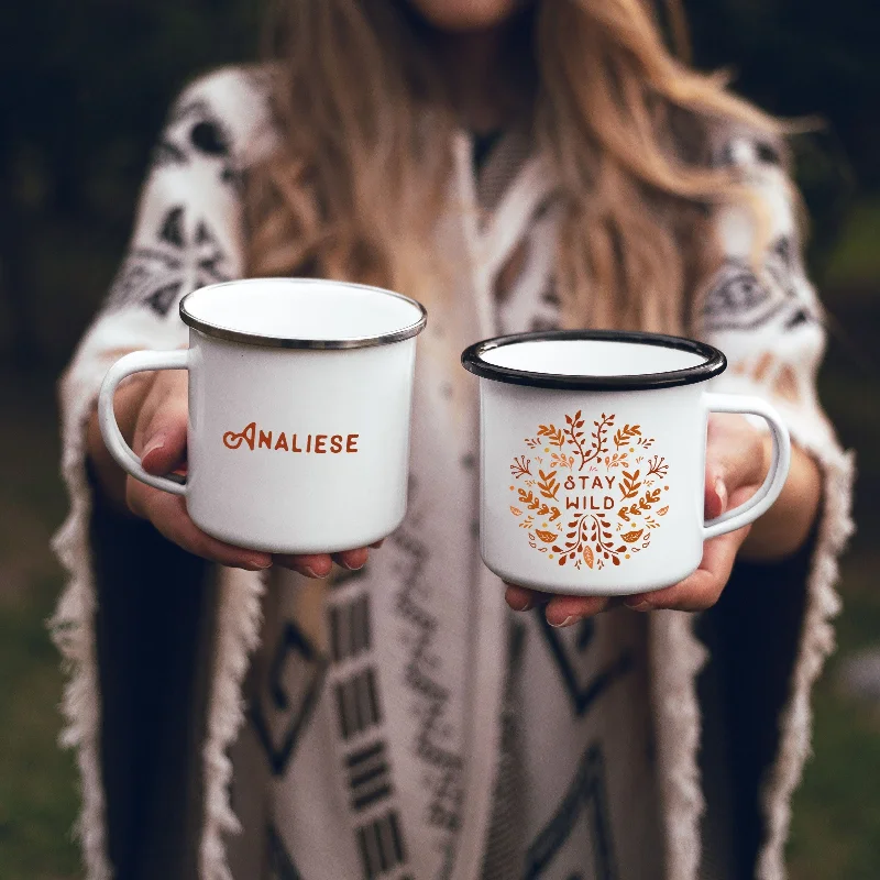 premium coffee cups -Personalized Scandi Folk Camp Mug- Stay Wild