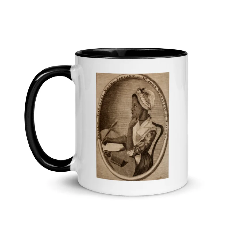 clear tea cups with quotes -Phillis Wheatley, 1773 (two-color mug)