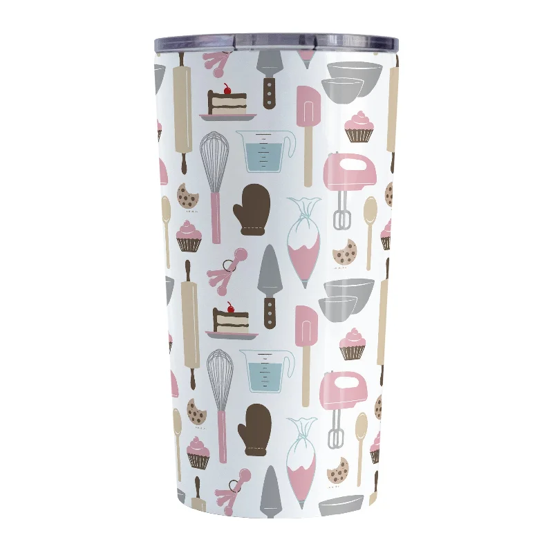 unique coffee cups for office -Pink Baking Pattern Tumbler Cup