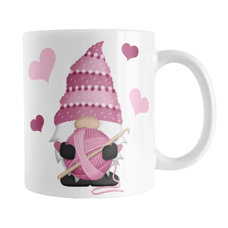 stainless steel tumblers -Pink Crochet Gnome Mug