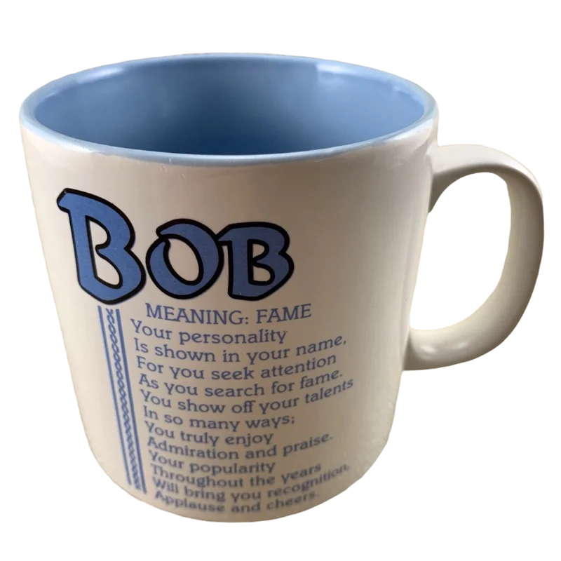 ceramic mugs for gifts -BOB Poetry Name Blue Interior Mug Papel