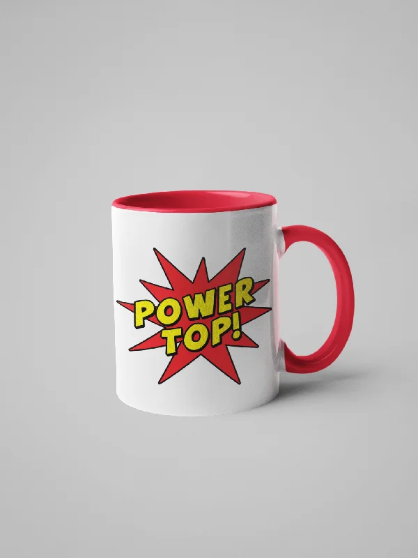 outdoor insulated coffee mugs -Power Top Coffee Mug - Adult/Gay Humor