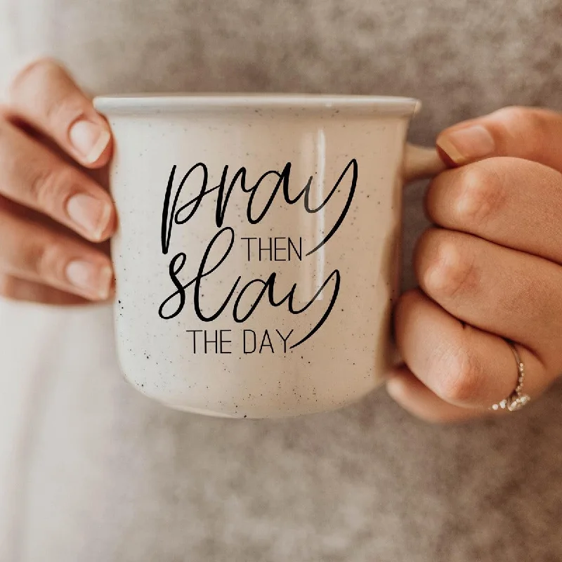 microwave safe coffee mugs -Pray then Slay 14.5oz