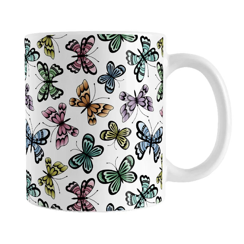 stainless steel coffee mugs for camping -Pretty Butterfly Pattern Mug