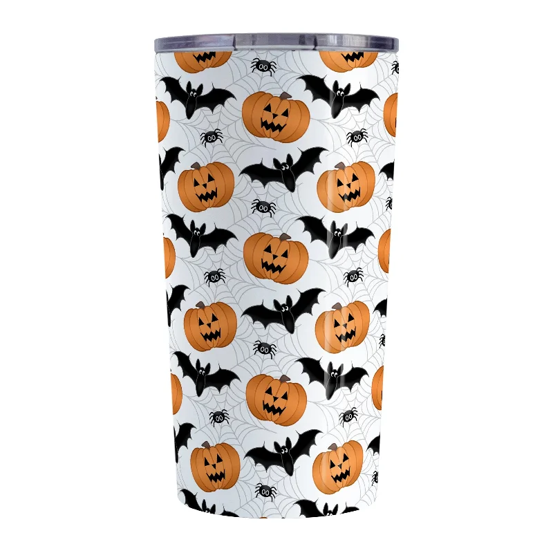 stainless steel tea mugs -Pumpkins Bats and Spiders Halloween Tumbler Cup