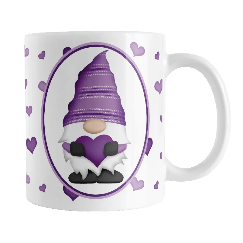 coffee mugs for couples -Purple Gnome Dainty Hearts Mug