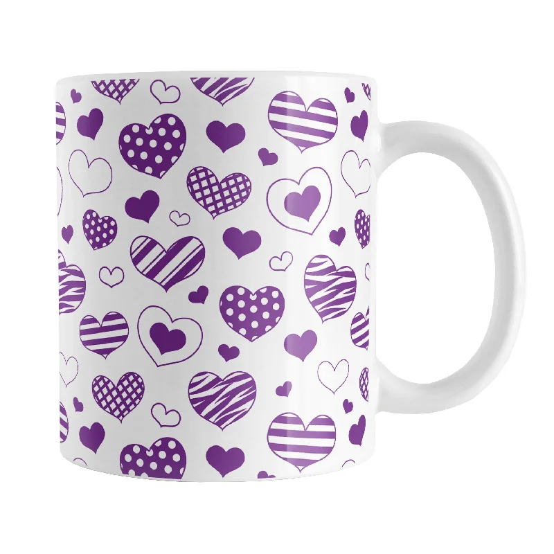 simple tea cups -Purple Heart Doodles Mug