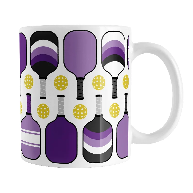 custom coffee mugs with design -Purple Pickleball Mug