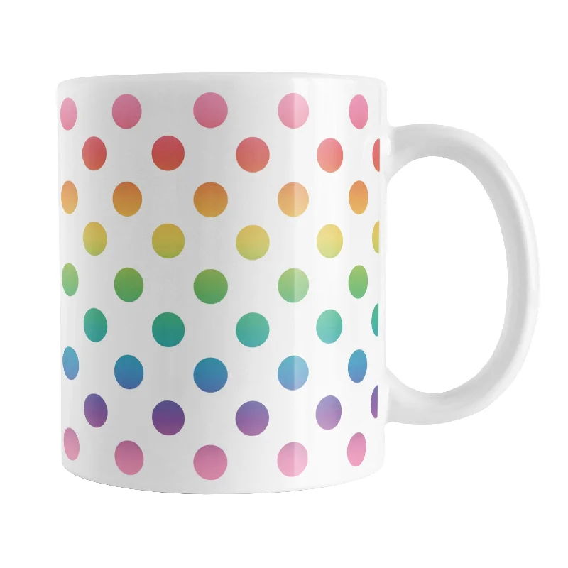 best custom tea mugs -Rainbow Polka Dots Mug