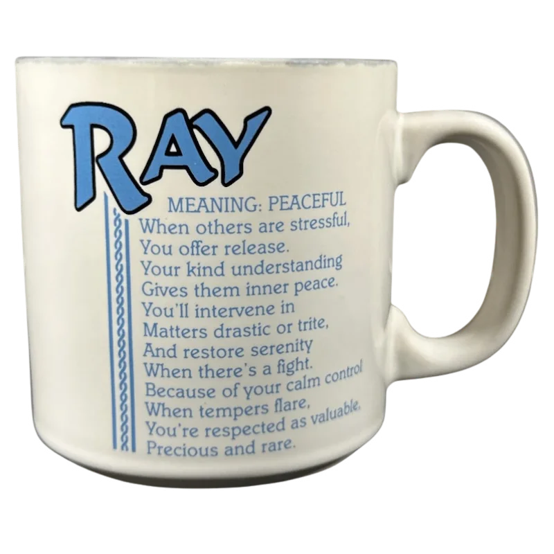 insulated coffee cups -RAY Poetry Name Gray Interior Mug Papel