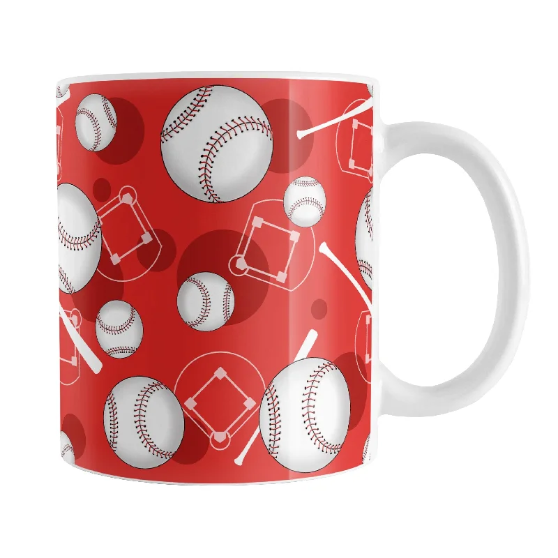 glass water bottles -Red Baseball Pattern Mug