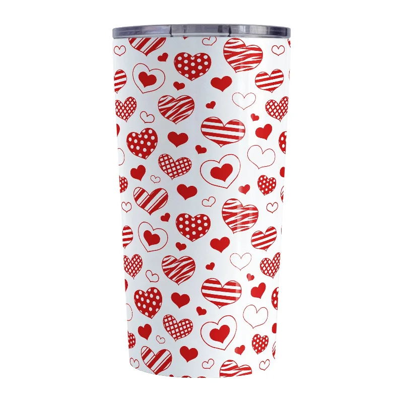 eco mugs for travel -Red Heart Doodles Tumbler Cup