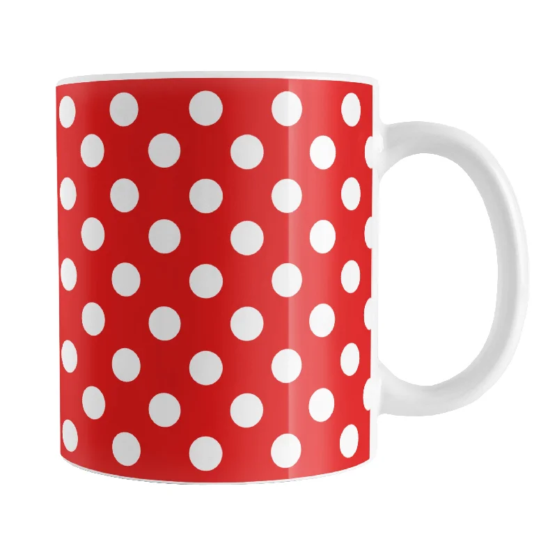 insulated coffee cups -Red Polka Dot Mug