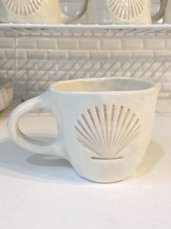 coffee cups with lid -Sea shell mug