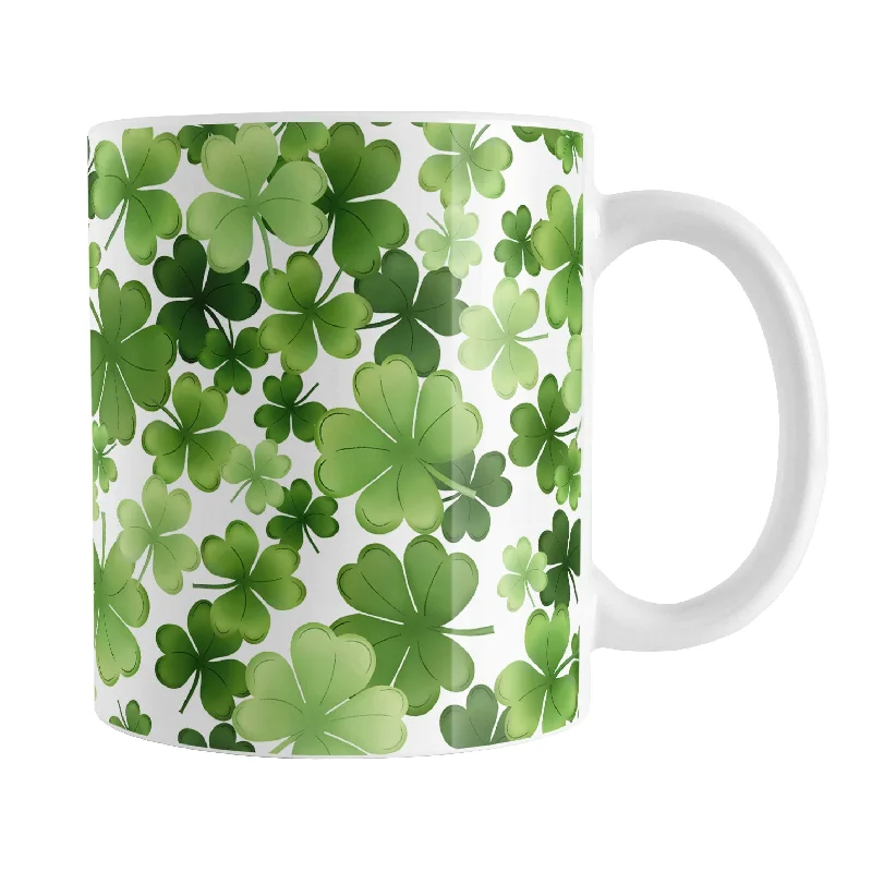 personalized mugs for Christmas -Shamrocks and 4-Leaf Clovers Mug