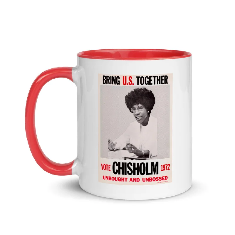 vintage coffee cups with handle -Shirley Chisholm campaign poster (two-color mug)