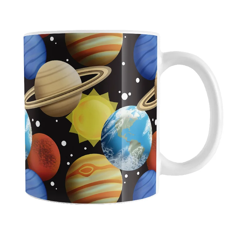 custom coffee cups with logo -Space Planets Pattern - Space Mug