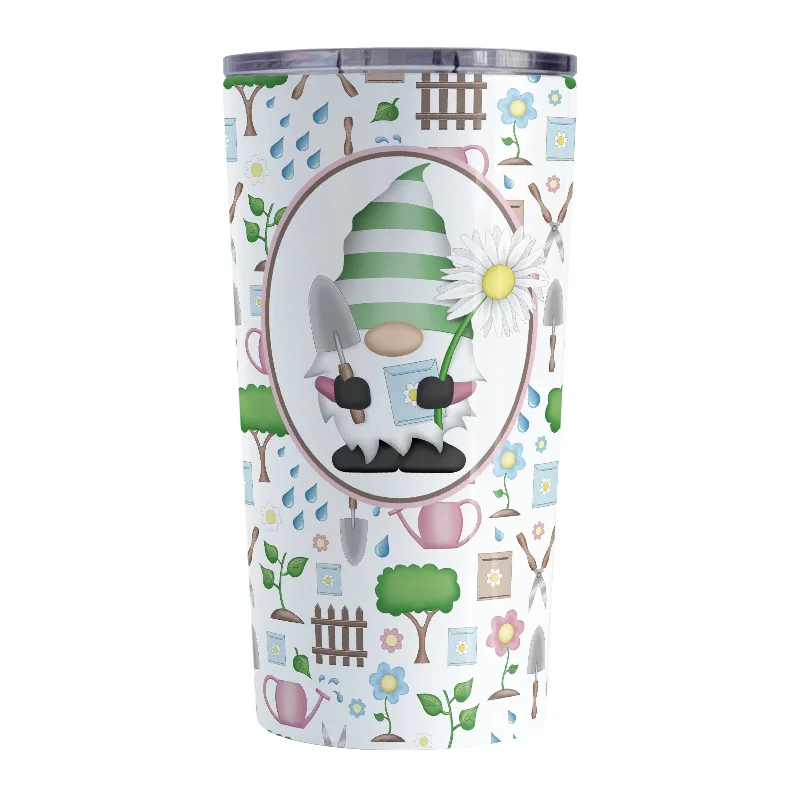 large insulated tumblers -Spring Gnome Gardening Pattern Tumbler Cup