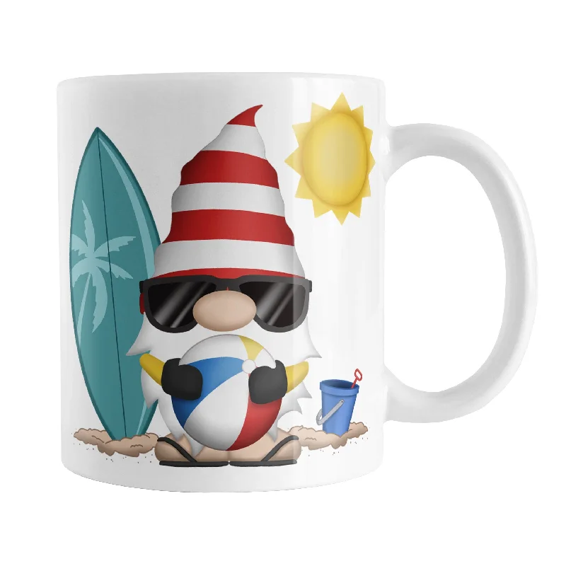 funny personalized coffee cups -Summer Beach Gnome Mug