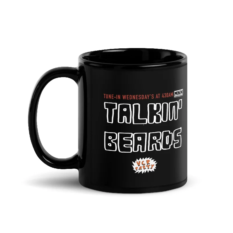 personalized glass tea mugs -Talkin' Beards Black Mug