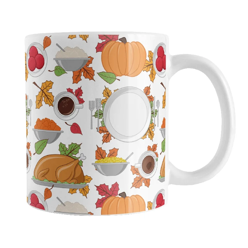 luxury tea mugs for gifts -Thanksgiving Dinner Pattern Mug