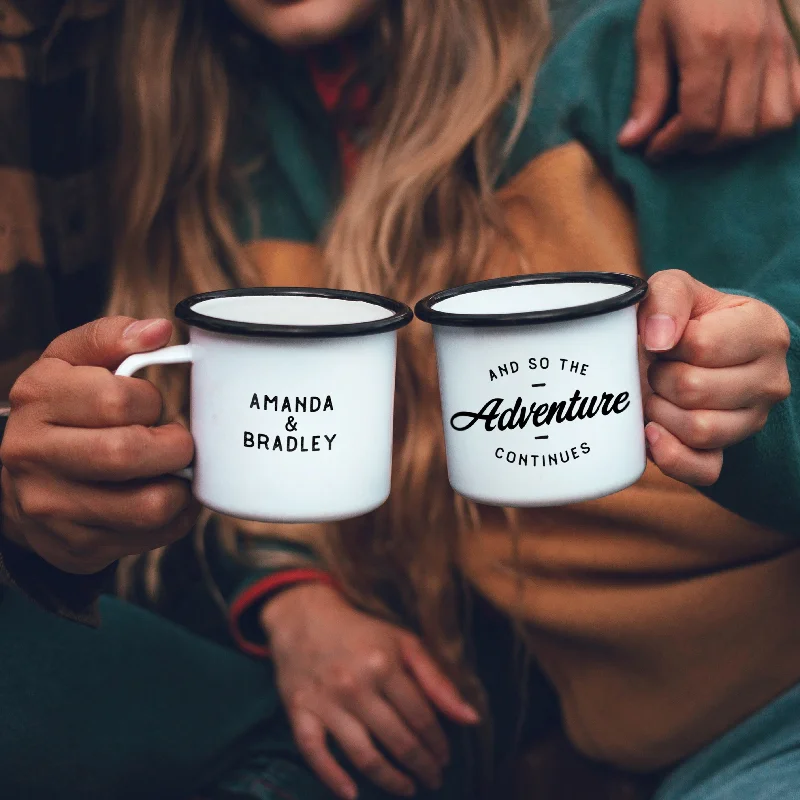 travel mugs for work -And So The Adventure Begins Camping Mug