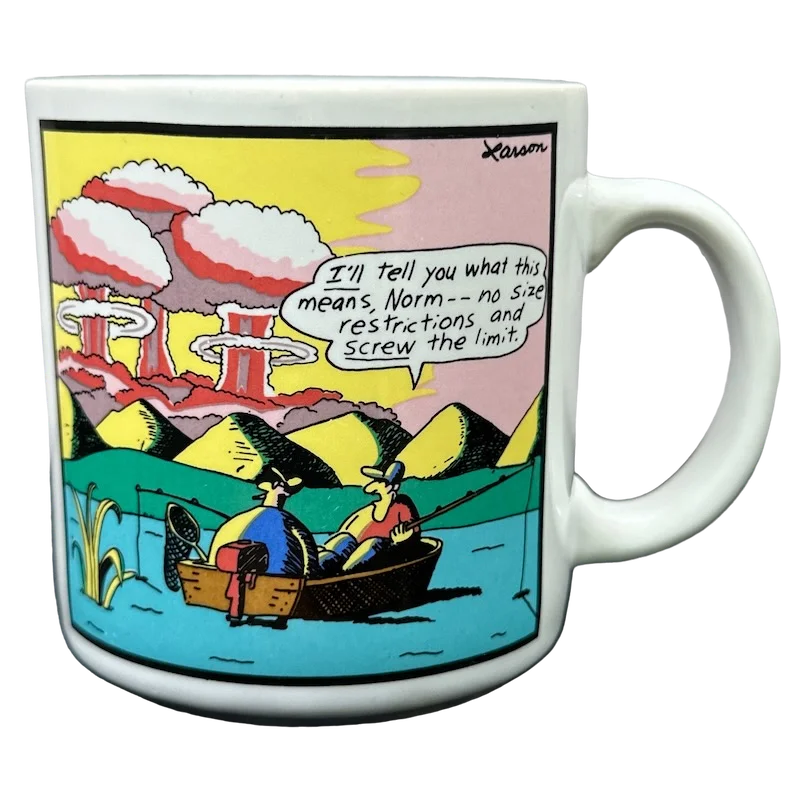 personalized coffee cups with quotes -The Far Side Gary Larson Fishing Nuclear Atomic Bomb Mug OZ