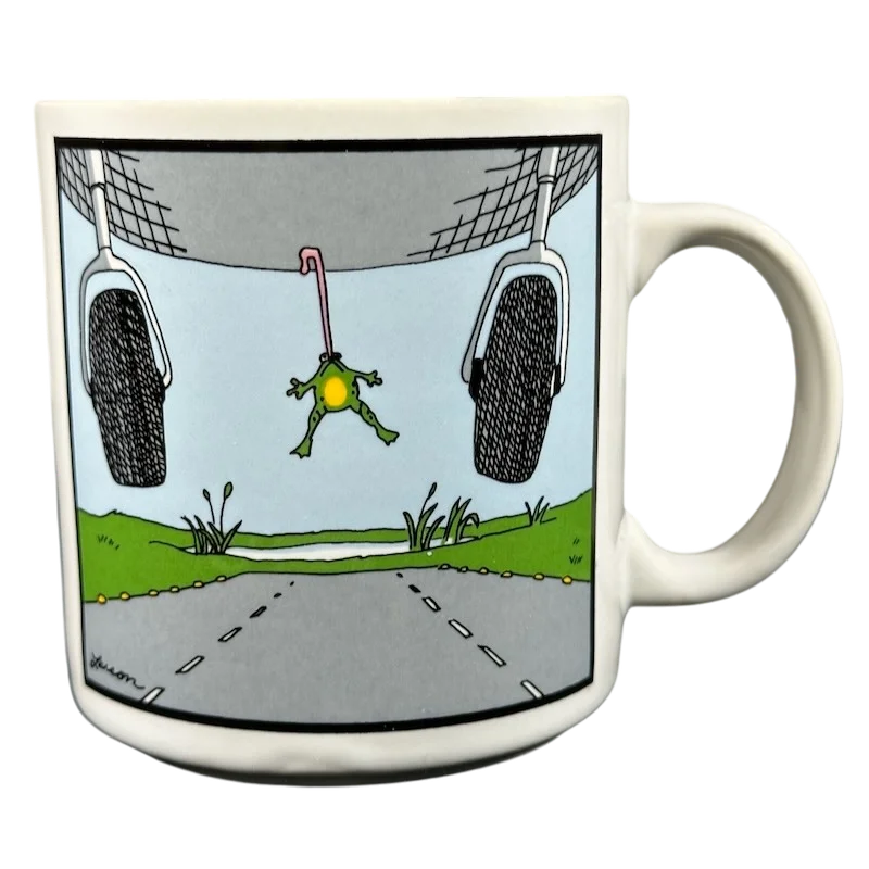 eco friendly coffee mugs for gifts -The Far Side Gary Larson Frog Stuck To Plane Mug OZ