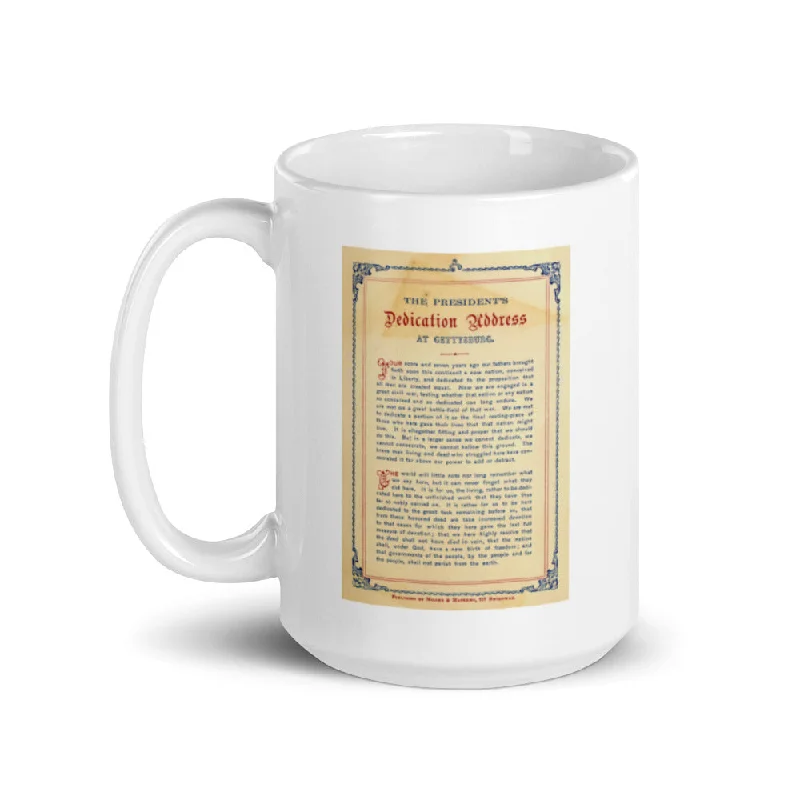 custom printed travel mugs -The Gettysburg Address (mug)