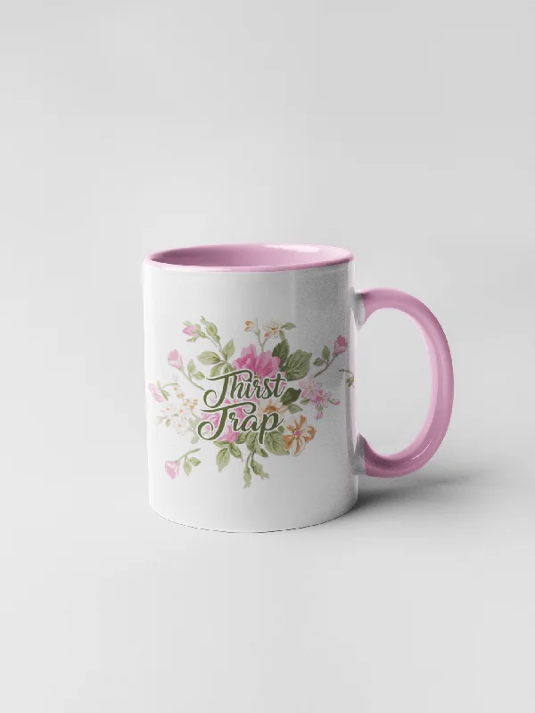 large coffee mugs -Thirst Trap - Floral Delicate and Fancy Coffee Mug