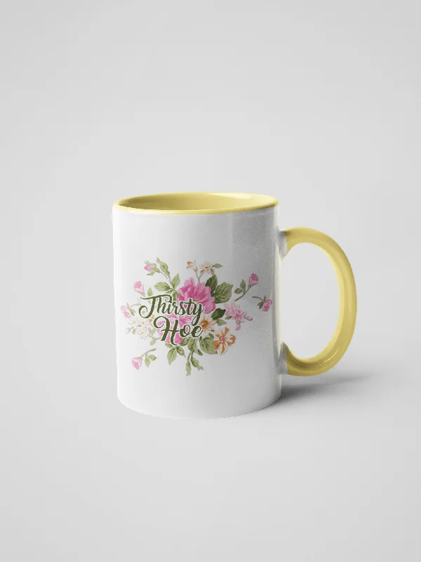 double wall coffee mugs -Thirsty Hoe Mug - Floral, Delicate and Fancy