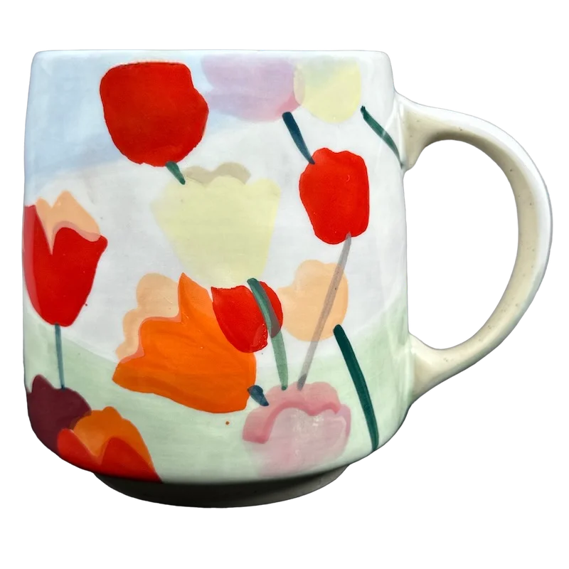 reusable coffee tumblers -Tulips Mug Anthropologie