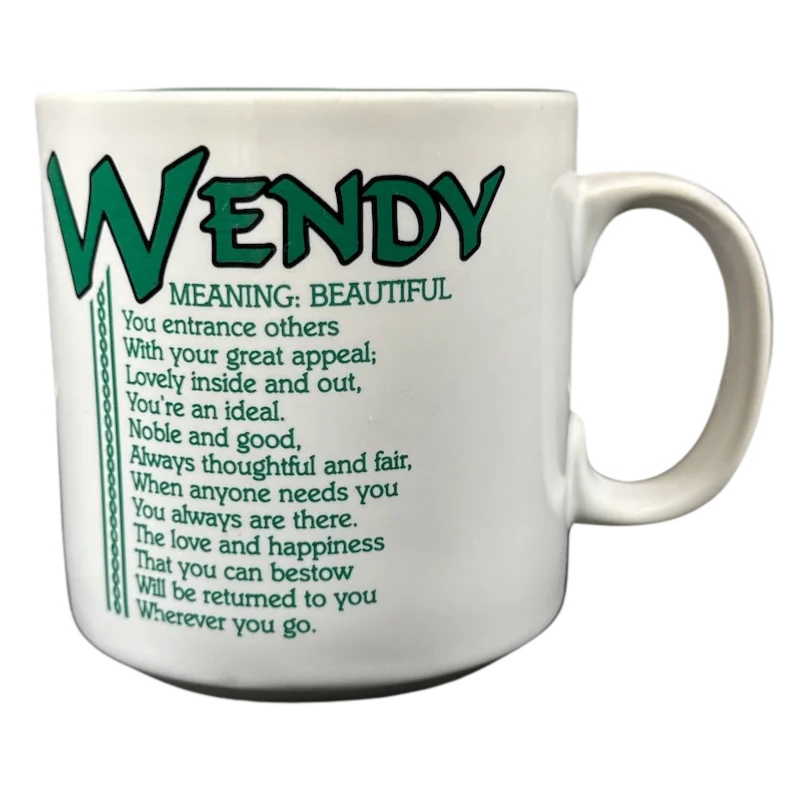 luxury tea mugs -WENDY Poetry Name Green Interior Mug Papel