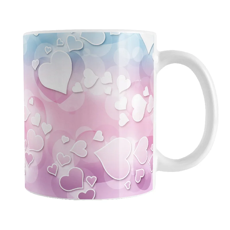 large personalized coffee cups -Whimsical Hearts Pattern Mug